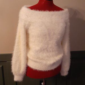Banana Republic eyelash off the shoulder sweater, size small